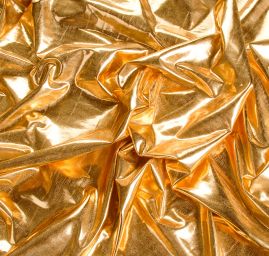 Lamé úplet tisk zlatý