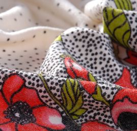 Středně silný úplet tisk vlčí máky II.jakost