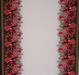 Středně silný úplet tisk vlčí máky II.jakost