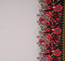 Středně silný úplet tisk vlčí máky II.jakost