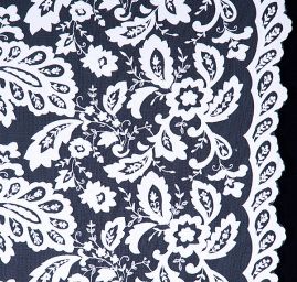 Efektní krajka vyšívaný tyl v barvě slonové kosti