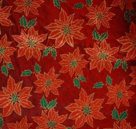 Organza vianočné vzor kvet vianočné hviezdy červená