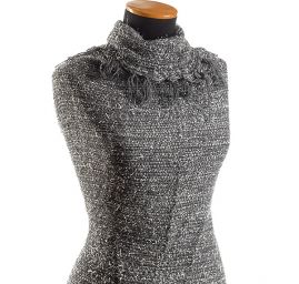 Ručně tkaná metráž šedostříbrný melír