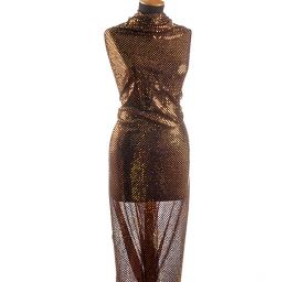 Úplet s flitry puntíky vínové