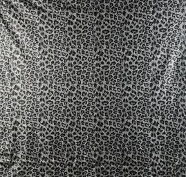 Lamé úplet stříbrný tisk hadí kůže