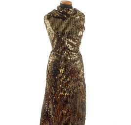 Flitrová sametová látka zlatá/černá