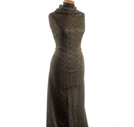 Úplet žakár květy zlatá černá