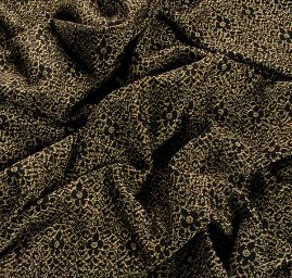 Úplet žakár květy zlatá černá