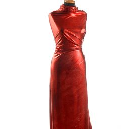 Lamé úplet tisk červený II.jakost