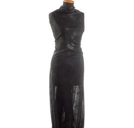 Úplet lepené třpytky a korálky černý