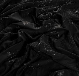 Úplet lepené třpytky a korálky černý