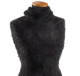 Ručně tkaná metráž chanel černá vzor kostka