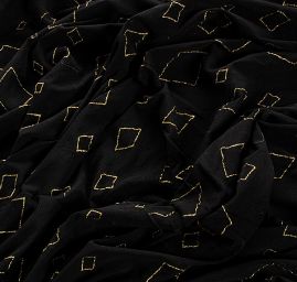 Tyl pružný zlatý tisk