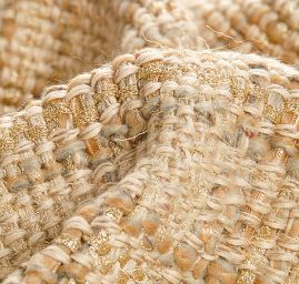 Ručně tkaná látka Art Fabrics zlatobéžová