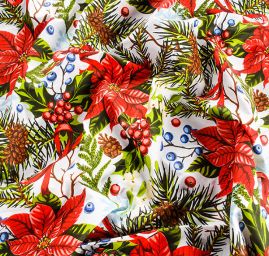 Bavlněná látka vánoční vzor vánoční hvězda