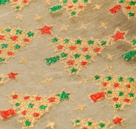 Organza vánoční vzor stromeček