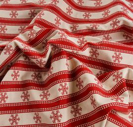 Dekorační látka oboustranná vánoční vzor hvězdy