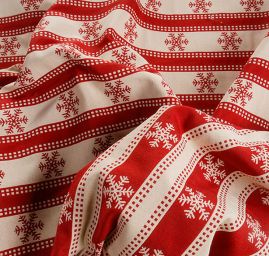 Dekorační látka oboustranná vánoční vzor hvězdy