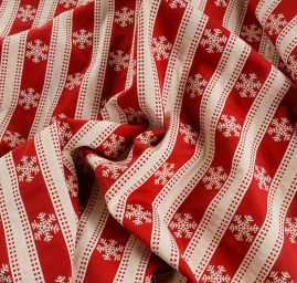 Dekorační látka oboustranná vánoční vzor hvězdy
