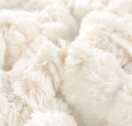 Imitace kožešiny krátký vlas bílá králík