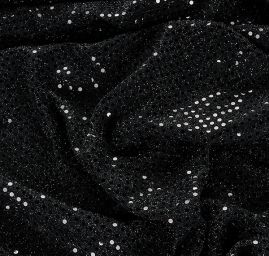 Úplet s flitry puntíky černé