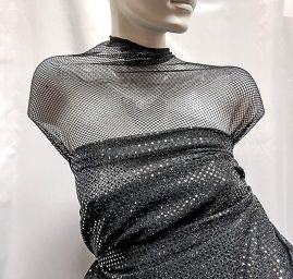 Úplet s flitry puntíky černé