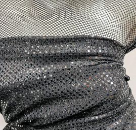 Úplet s flitry puntíky černé