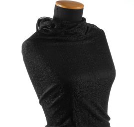 Lamé úplet černočerný vzor kostky