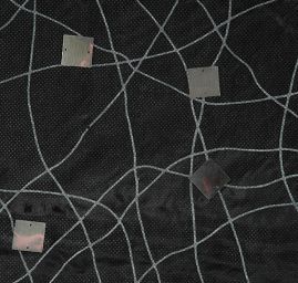 Organza lepené flitry stříbrná/černá