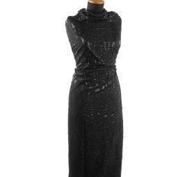 Lamé vrstvená textilie černá větší vzor