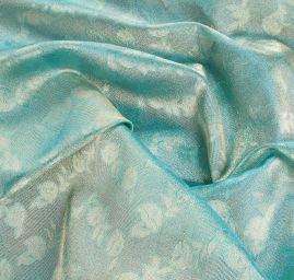 Organza růžičky modrozlatá II. jakost