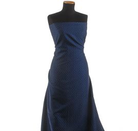 Žakárová látka geometrický motiv modrá