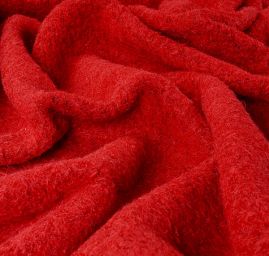 Vlněná kostýmová látka buklé s vlasem červená