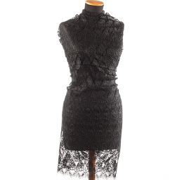 Efektní hrubá krajka květy černá