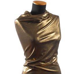 Lamé úplet tisk zlatý