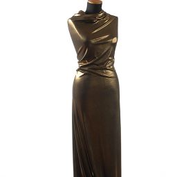 Lamé úplet tisk zlatý