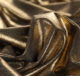 Lamé úplet tisk zlatý