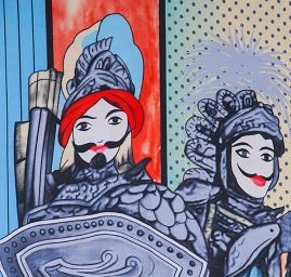 VÝPRODEJ II. jakost šála rytířky modrá