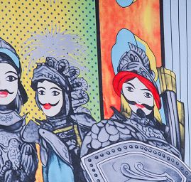 VÝPRODEJ šála rytířky šedomodrá