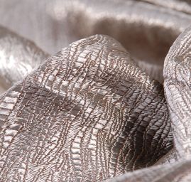 Brokát lamé abstraktní vzor hnědobéžový