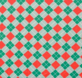 Samet pružný velur tisk káro/kostka zelená/červená