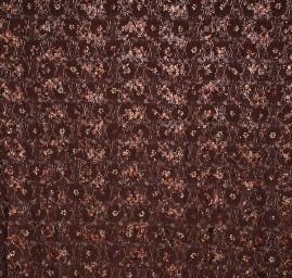 Efektní pružná krajka s nevšedním tiskem hnědá