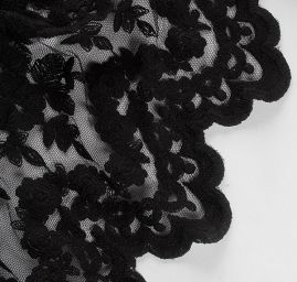 Krajka bordurová na tylu černá