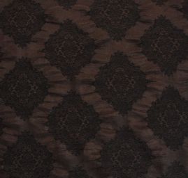 Brokát pružný krajkový ornament tm.hnědý