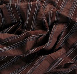 Žakárová pružná látka tmavší hnědá modrá