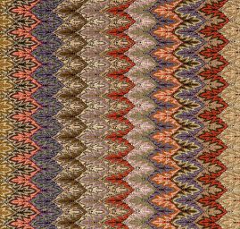 Pružná žakárová krajka vlnky hnědomodrá