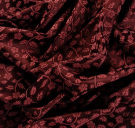 Brokát pružný květinový motiv starorůžový/hnědý