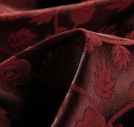 Brokát pružný květinový vzor vínověhnědý