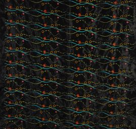 Vyšívaný taft geometrický vzor