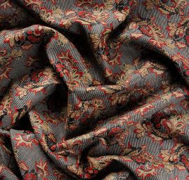 Brokát pružný květinový vzor